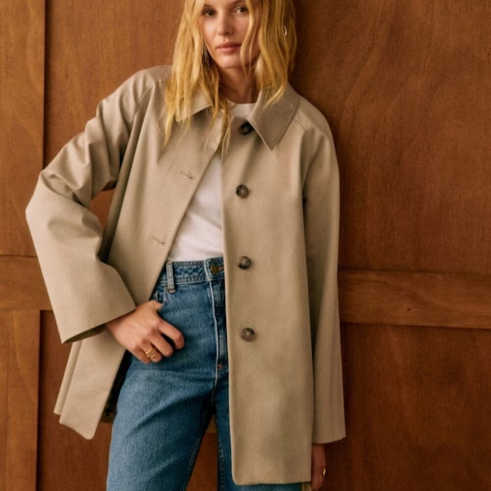 Sezane Carter Jacket Light Beige - Size 4 - Picture 2 of 3